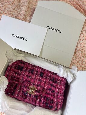 🌸Not Boutique🌸Chanel Pink Tweed Bag (free gift Chanel)
